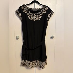 Forever 21 Black Top with Elegant Gold Embroidery